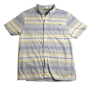 Vans Button Up Linen Shirt Mens Large Striped Skater Preppy Classic Elevated
